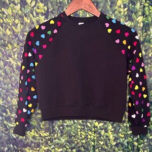 SHEIN Black Heart Pattern Kids Sweater